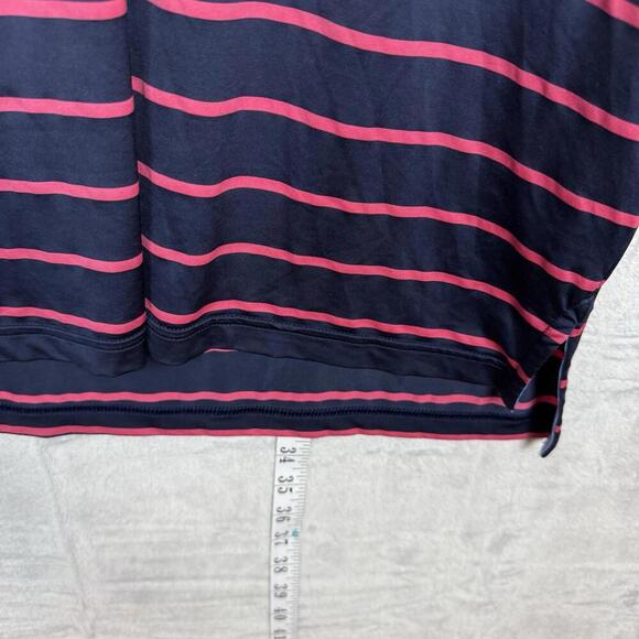 RLX Ralph Lauren Golf Polo Shirt Size M Navy Pink Stripe Wicking Stretch ‘Read’ - Picture 6 of 8